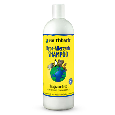 earthbath® Hypo-Allergenic Shampoo, Fragrance Free, For Sensitive Skin, Made in USA – 16 oz